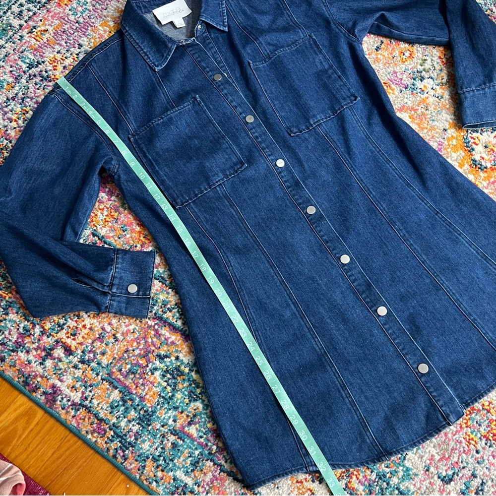 Anthropologie Mare‎ Mare Denim Button-Up Shirt Dress Large Long Sleeve - Picture 14 of 15